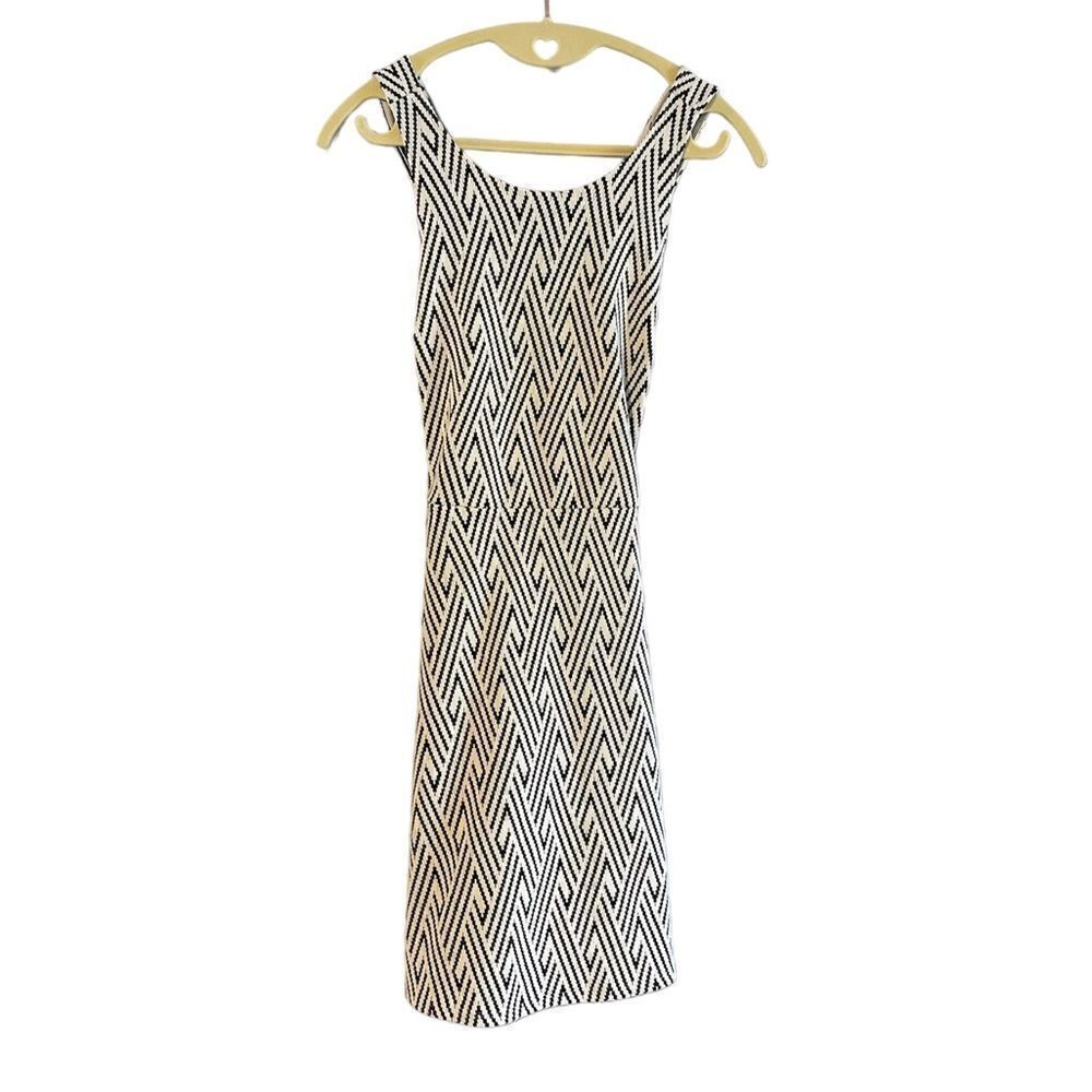 Hollister Geometric Fit & Flare Sleeveless Open Back Mini Dress | SZ S